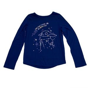 Star Wars Baby Yoda Mandalorian Graphic Long Sleeve T Shirt Girls’s Size 8